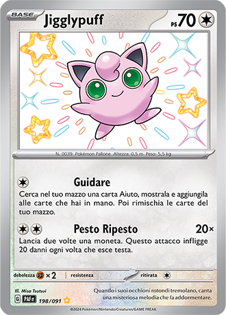 Jigglypuff Shiny 198/091 - ITA - Near Mint - Scarlatto e Violetto - Destino di Paldea - Carta Pokemon