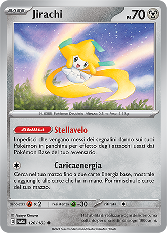 Jirachi 126/182 Reverse Holo - ITA - Near Mint - Scarlatto e Violetto - Paradosso Temporale - Carta Pokemon