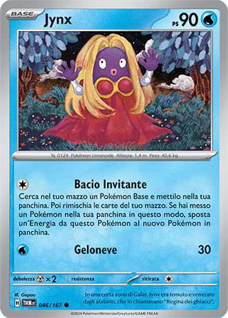 Jynx 046/167 Comune - ITA - Near Mint - Scarlatto e Violetto - Crepuscolo Mascherato - Carta Pokemon