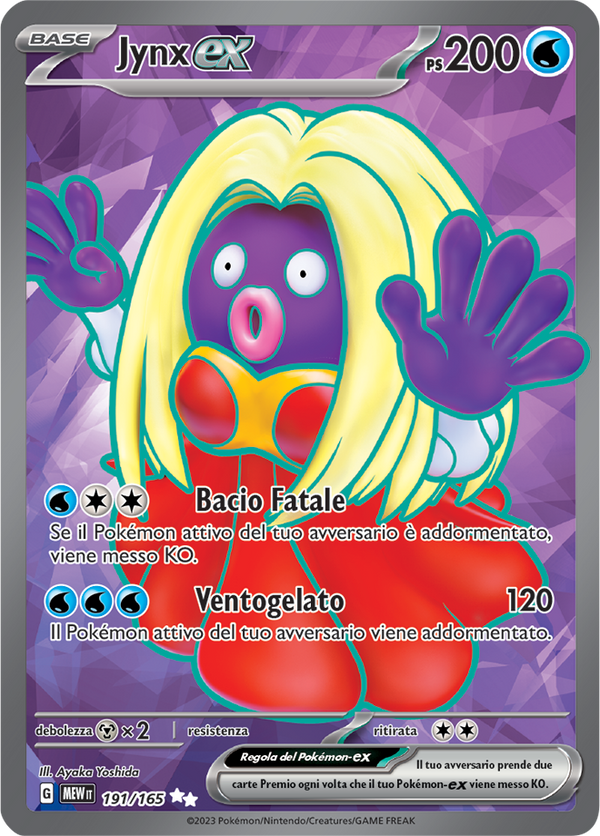 Jynx EX 191/165 Full Art - ITA - Near Mint - Scarlatto e Violetto - 151 - Carta Pokemon