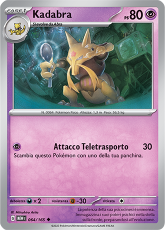 Kadabra 064/165 Holo Promo Collezione Alakazam EX 151 - ITA - Near Mint - Scarlatto e Violetto - 151 - Carta Pokemon