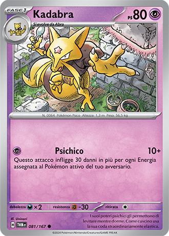 Kadabra 081/167 Comune - ITA - Near Mint - Scarlatto e Violetto - Crepuscolo Mascherato - Carta Pokemon