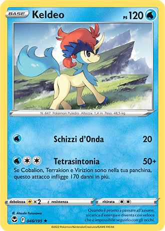 Keldeo 046/195 - ITA - Near Mint - Spada e Scudo - Tempesta Argentata - Carta Pokemon