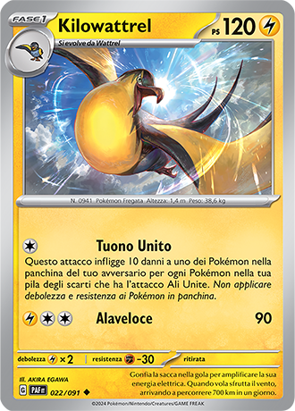 Kilowattel 022/091 - ITA - Near Mint - Scarlatto e Violetto - Destino di Paldea - Carta Pokemon