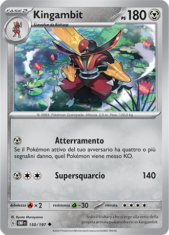 Kingambit 150/197 - ITA - Near Mint - Scarlatto e Violetto - Ossidiana Infuocata - Carta Pokemon