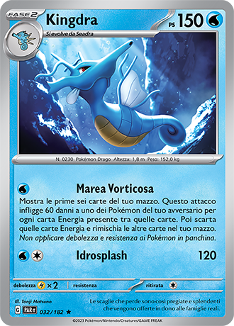 Kingdra 032/182 Holo - ITA - Near Mint - Scarlatto e Violetto - Paradosso Temporale - Carta Pokemon