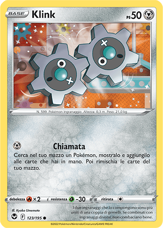 Klink 123/195 - ITA - Near Mint - Spada e Scudo - Tempesta Argentata - Carta Pokemon