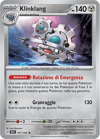 Klinklang 101/142 Holo - ITA - Near Mint - Scarlatto e Violetto - Corona Astrale - Carta Pokemon