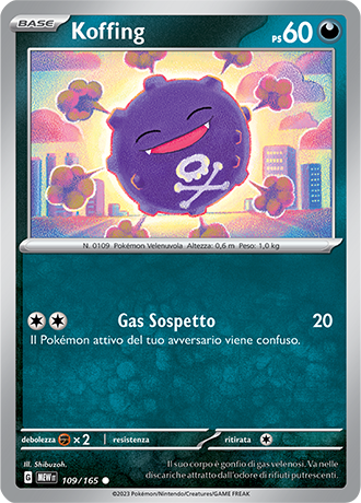 Koffing 109/165 - ITA - Near Mint - Scarlatto e Violetto - 151 - Carta Pokemon