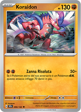 Koraidon 090/142 - ITA - Near Mint - Scarlatto e Violetto - Corona Astrale - Carta Pokemon