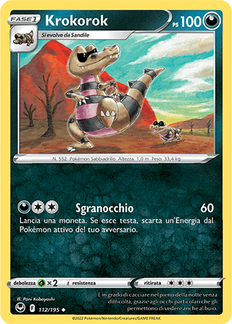 Krokorok 112/195 - ITA - Near Mint - Spada e Scudo - Tempesta Argentata - Carta Pokemon