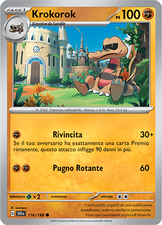 Krokorok 116/198 - ITA - Near Mint - Scarlatto e Violetto - Carta Pokemon