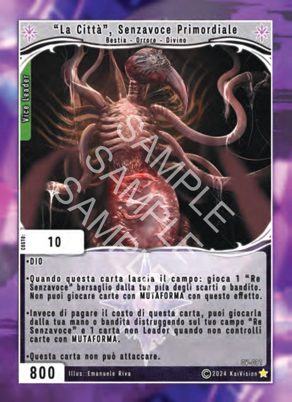 "La Città", Senzavoce Primordiale OV - 091 Rara Foil - 1a Edizione - ITA - Near Mint - Oppressione Vacua - Carta Creatures of Exo