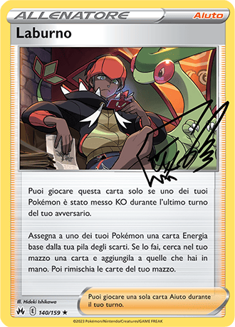 Laburno Autografata 140/159 - ITA - Near Mint - Spada e Scudo - Zenit Regale - Carta Pokemon