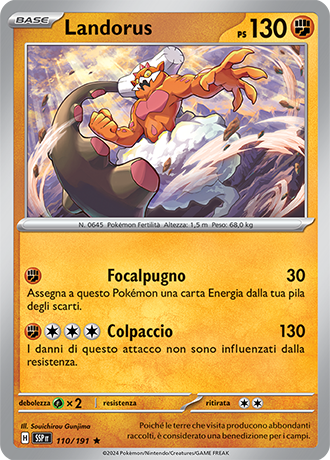 Landorus 110/191 Holo - ITA - Near Mint - Scarlatto e Violetto - Scintille Folgoranti - Carta Pokemon 0