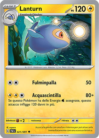 Lanturn 021/091 - ITA - Near Mint - Scarlatto e Violetto - Destino di Paldea - Carta Pokemon