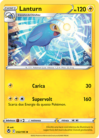 Lanturn 052/195 - ITA - Near Mint - Spada e Scudo - Tempesta Argentata - Carta Pokemon