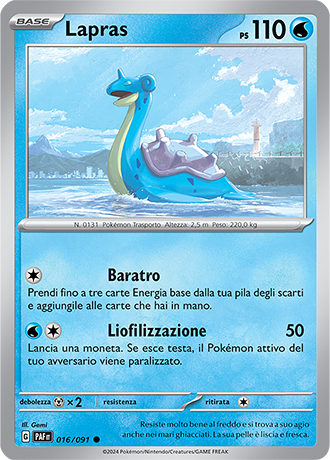 Lapras 016/091 - ITA - Near Mint - Scarlatto e Violetto - Destino di Paldea - Carta Pokemon