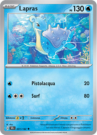 Lapras 031/142 - ITA - Near Mint - Scarlatto e Violetto - Corona Astrale - Carta Pokemon