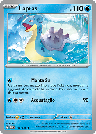 Lapras 131/165 - ITA - Near Mint - Scarlatto e Violetto - 151 - Carta Pokemon