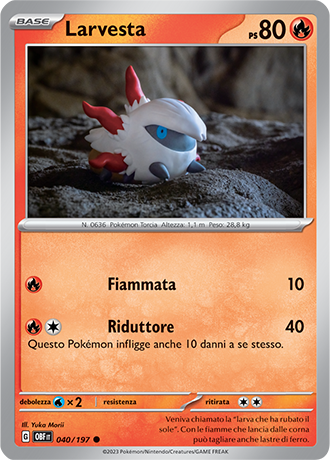 Larvesta 040/197 - ITA - Near Mint - Scarlatto e Violetto - Ossidiana Infuocata - Carta Pokemon