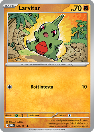 Larvitar 047/131 Reverse Holo - ITA - Near Mint - Scarlatto e Violetto - Evoluzioni Prismatiche - Carta Pokemon