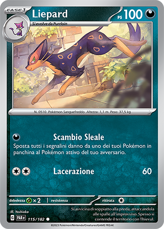 Liepard 115/182 - ITA - Near Mint - Scarlatto e Violetto - Paradosso Temporale - Carta Pokemon