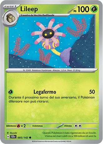 Lileep 005/142 - ITA - Near Mint - Scarlatto e Violetto - Corona Astrale - Carta Pokemon