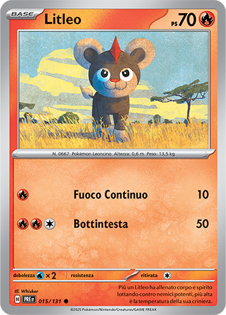 Litleo 015/131 Reverse Holo - ITA - Near Mint - Scarlatto e Violetto - Evoluzioni Prismatiche - Carta Pokemon