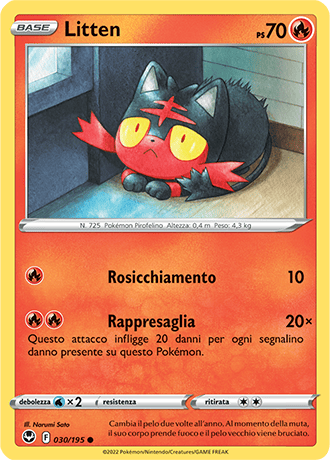 Litten 030/195 - ITA - Near Mint - Spada e Scudo - Tempesta Argentata - Carta Pokemon