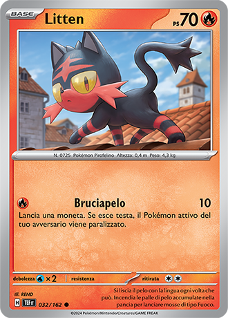 Litten 032/162 - ITA - Near Mint - Scarlatto e Violetto - CronoForze - Carta Pokemon