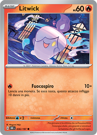 Litwick 036/197 - ITA - Near Mint - Scarlatto e Violetto - Ossidiana Infuocata - Carta Pokemon