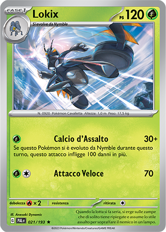 Lokix 021/193 Holo - ITA - Near Mint - Scarlatto e Violetto - Evoluzioni a Paldea - Carta Pokemon