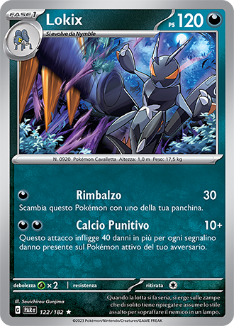 Lokix 122/182 Holo - ITA - Near Mint - Scarlatto e Violetto - Paradosso Temporale - Carta Pokemon