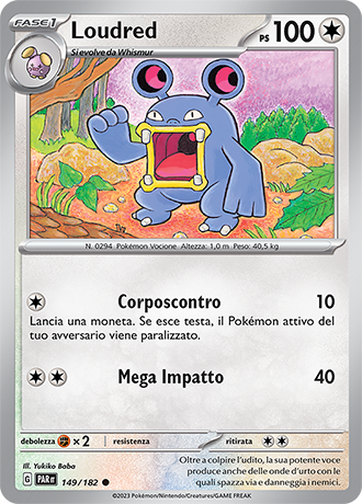 Loudred 149/182 - ITA - Near Mint - Scarlatto e Violetto - Paradosso Temporale - Carta Pokemon