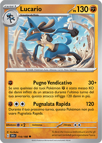 Lucario 114/198 - ITA - Near Mint - Scarlatto e Violetto - Carta Pokemon