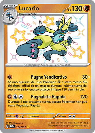 Lucario Shiny 174/091 - ITA - Near Mint - Scarlatto e Violetto - Destino di Paldea - Carta Pokemon