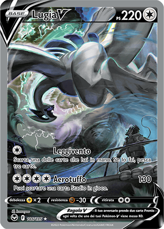 Lugia-V 186/195 Alternative Art - ITA - Near Mint - Spada e Scudo - Tempesta Argentata - Carta Pokemon