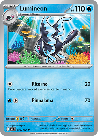 Lumineon 036/142 - ITA - Near Mint - Scarlatto e Violetto - Corona Astrale - Carta Pokemon