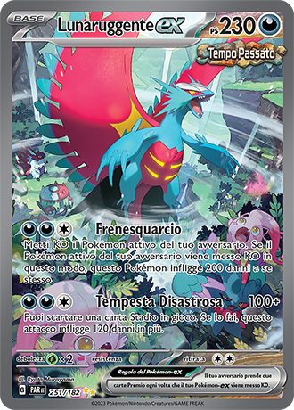 Lunaruggente-ex 251/182 Alternative Art - ITA - Near Mint - Scarlatto e Violetto - Paradosso Temporale - Carta Pokemon