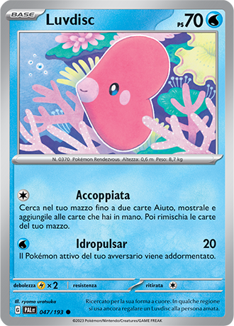 Luvdisc 047/193 - ITA - Near Mint - Scarlatto e Violetto - Evoluzioni a Paldea - Carta Pokemon