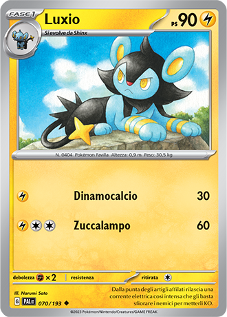 Luxio 070/193 - ITA - Near Mint - Scarlatto e Violetto - Evoluzioni a Paldea - Carta Pokemon