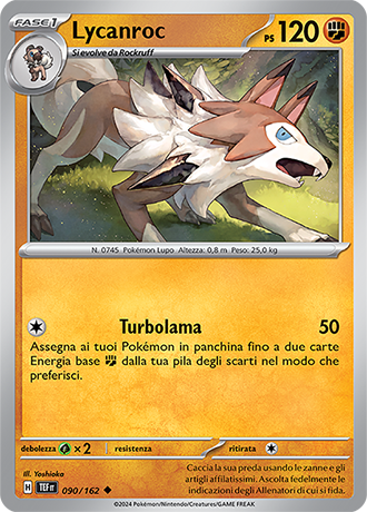 Lycanroc 090/162 Reverse Holo - ITA - Near Mint - Scarlatto e Violetto - CronoForze - Carta Pokemon