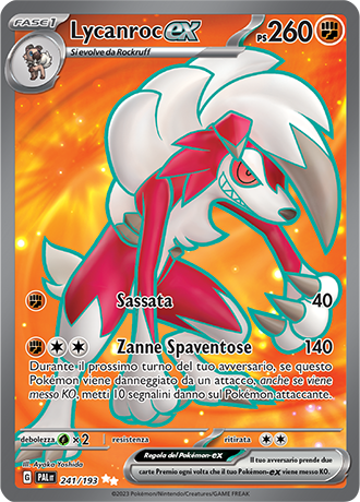 Lycanroc ex 241/193 Full Art - ITA - Near Mint - Scarlatto e Violetto - Evoluzioni a Paldea - Carta Pokemon