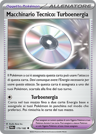 Macchinario Tecnico: Turboenergia 179/182 - ITA - Mint - Scarlatto e Violetto - Paradosso Temporale - Carta Pokemon