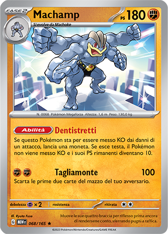 Machamp 068/165 Reverse Holo - ITA - Near Mint - Scarlatto e Violetto - 151 - Carta Pokemon