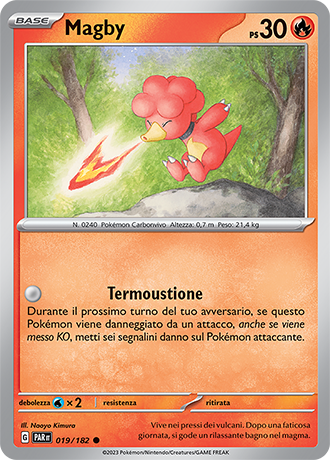 Magby 019/182 - ITA - Near Mint - Scarlatto e Violetto - Paradosso Temporale - Carta Pokemon