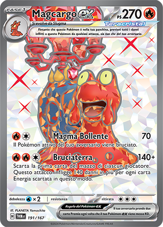 Magcargo-ex 191/167 TeraCristal Full Art Ultra Rara - ITA - Near Mint - Scarlatto e Violetto - Crepuscolo Mascherato - Carta Pokemon