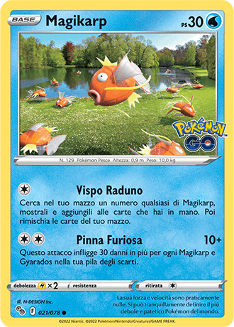 Magikarp 021/078 Reverse Holo - ITA - Near Mint - Spada e Scudo - Pokemon GO - Carta Pokemon