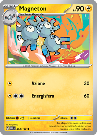 Magneton 064/197 - ITA - Near Mint - Scarlatto e Violetto - Ossidiana Infuocata - Carta Pokemon